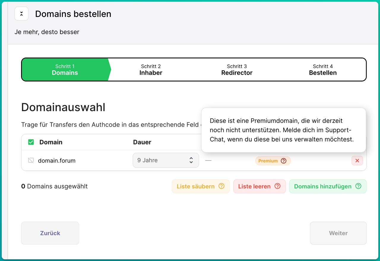 Was sind Premium Domains