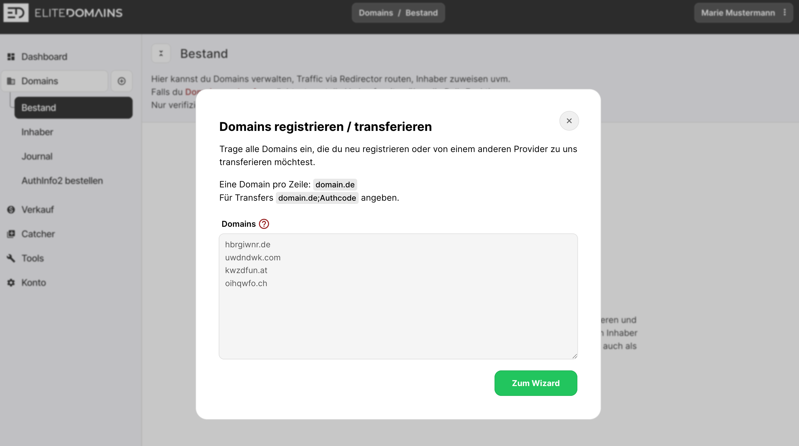 Domains bestellen - Schritt 2 - Verfügbarkeit Prüfung