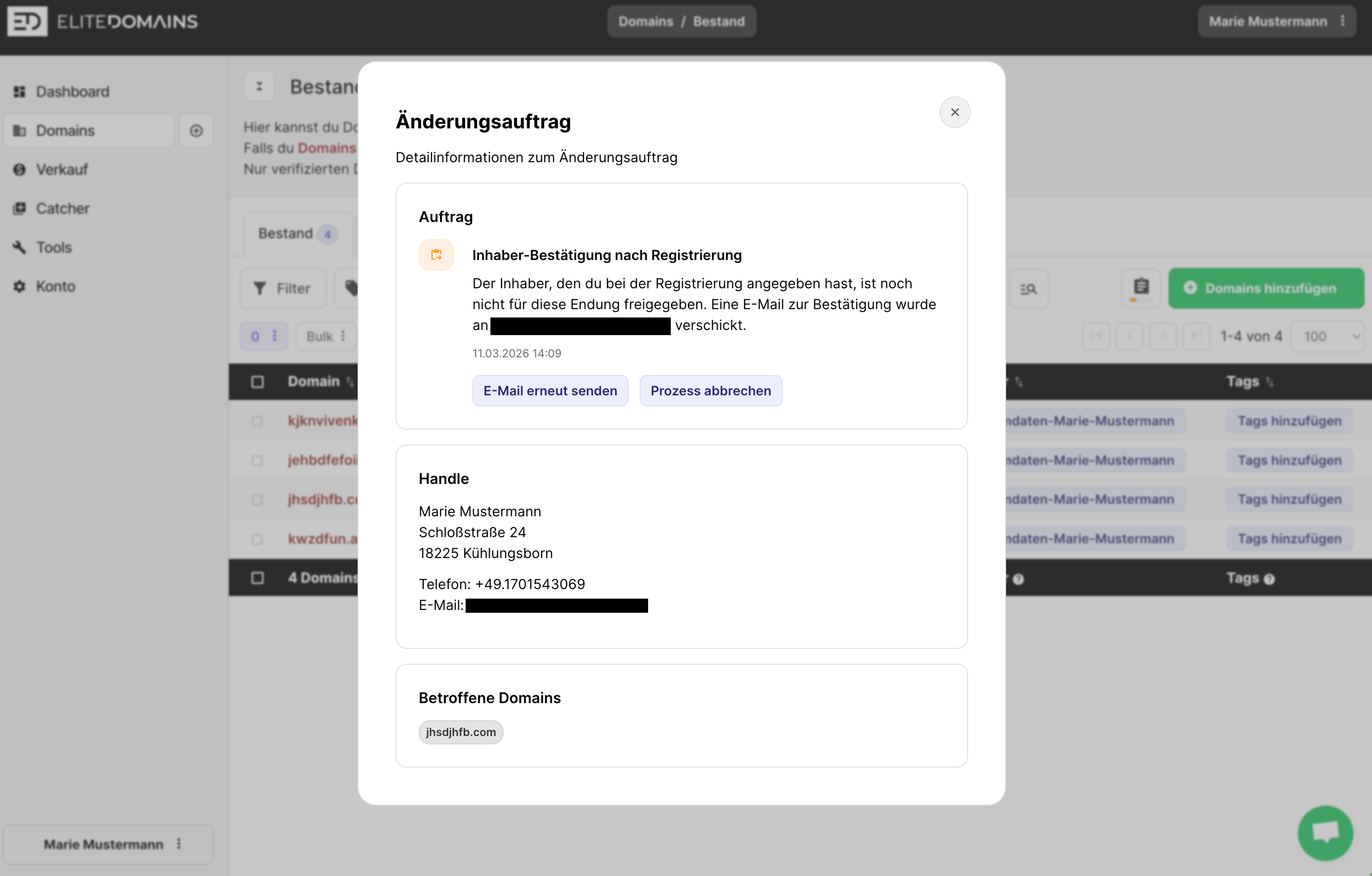 Domains bestellen - Schritt 6 - Bestellung bestätigen